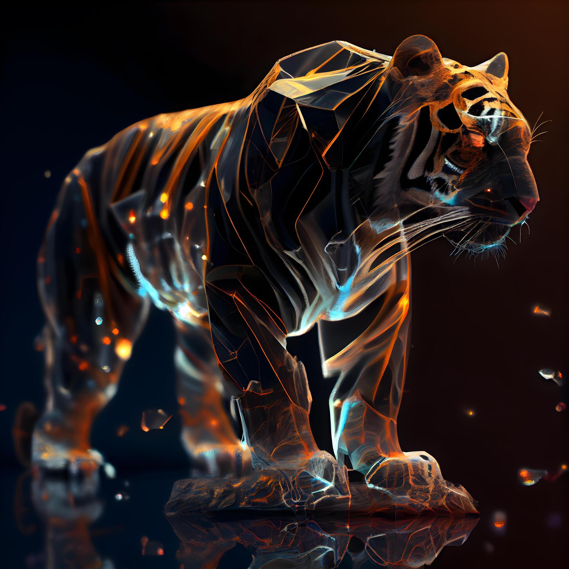 Futuristic portrait of a tiger. 3D Rendering., Ai Generative Image 23184748  Stock Photo at Vecteezy