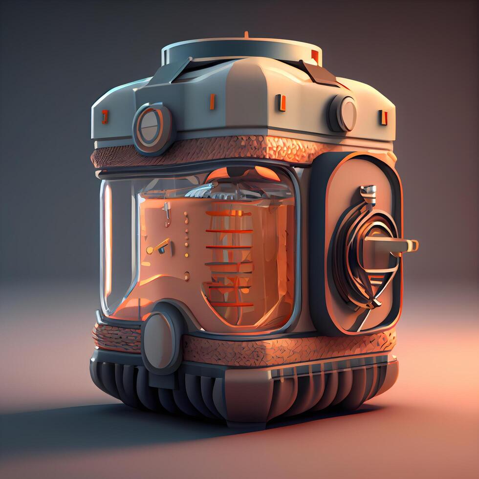 Astronaut helmet in the desert. 3d render illustration., Image photo
