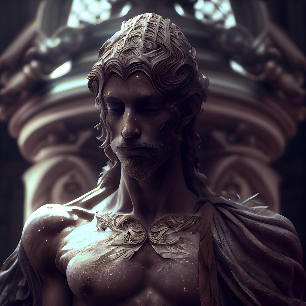 Statue of Saint John the Baptist in the Church of the Holy Sepulchre in Jerusalem, Israel, Image photo