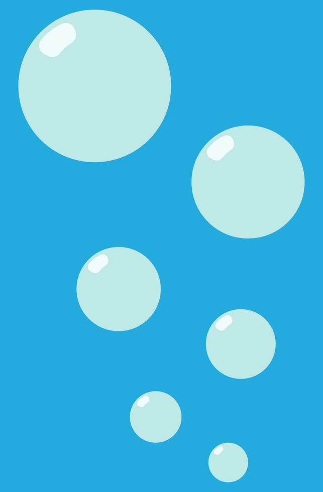 Air bubbles in water, blue and light blue color, oxygen in sea, Air bubbles illustration vector, can represent soda with gas, suitable for banners and educational content and social media posts vector