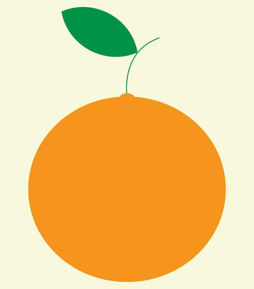 An orange with leaf, orange fruit, orange and green colors, orange illustration vector, can be used for sign and icon and advertising banner and boxes and juice label, suitable for educational content vector