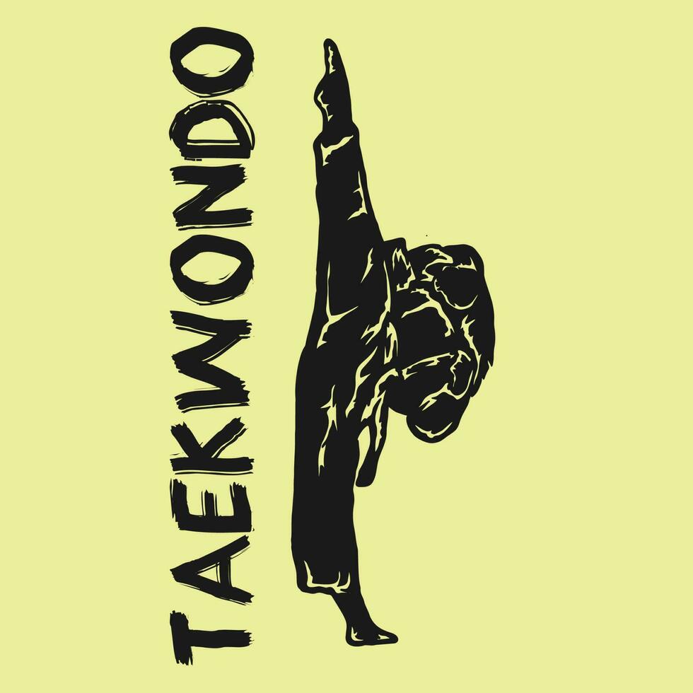 illustration of taekwondo fighter logo icon vector