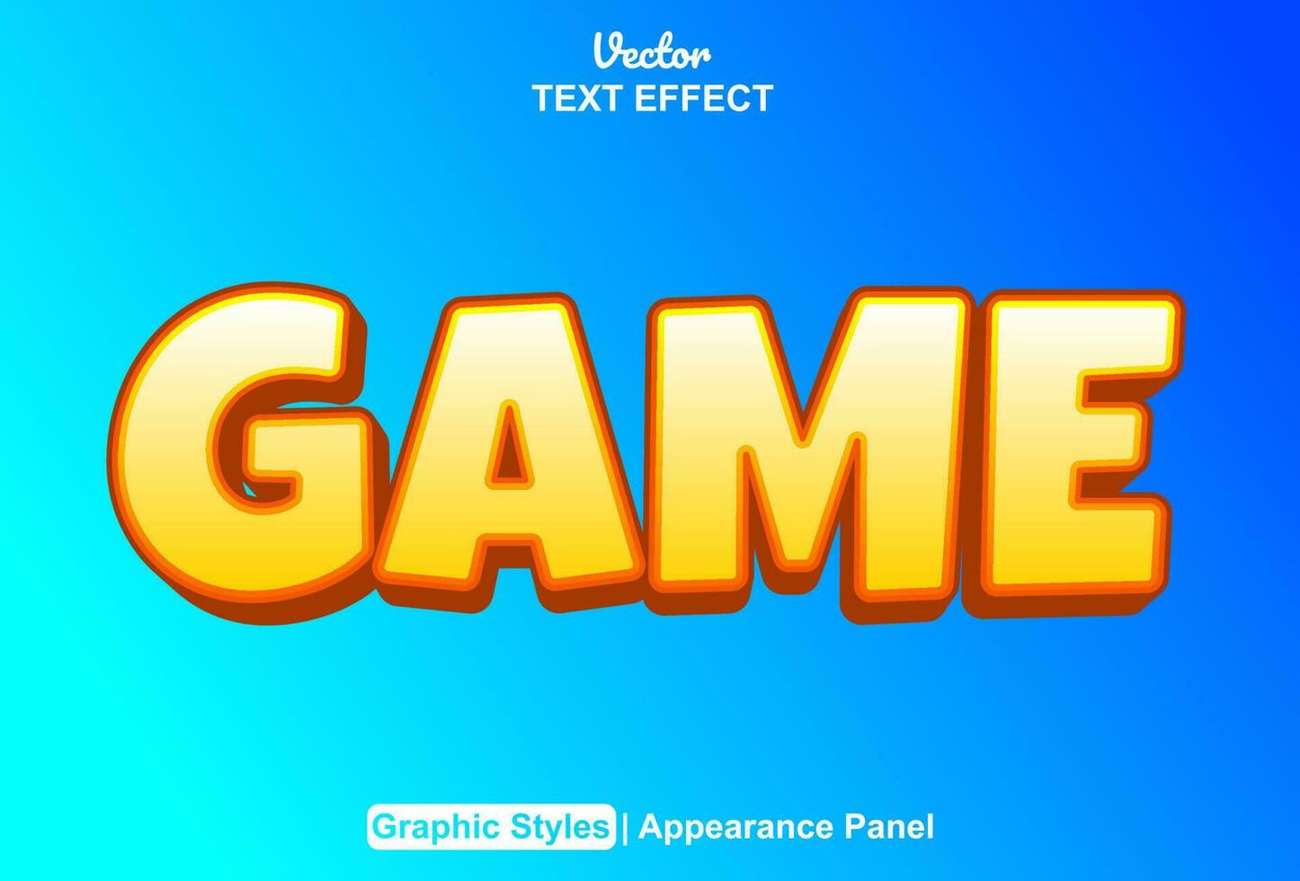 game text effect with orange color graphic style editable. vector