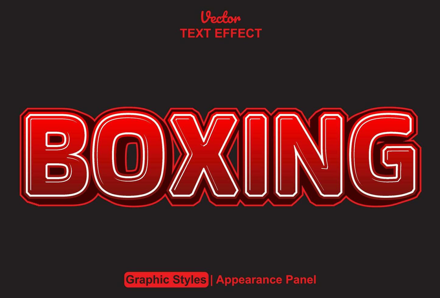 text boxing effect with orange graphic style and editable. vector