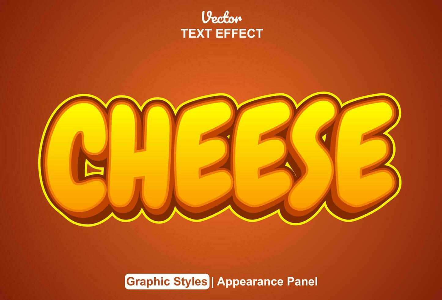 cheese text effect with yellow color graphic style and editable. vector