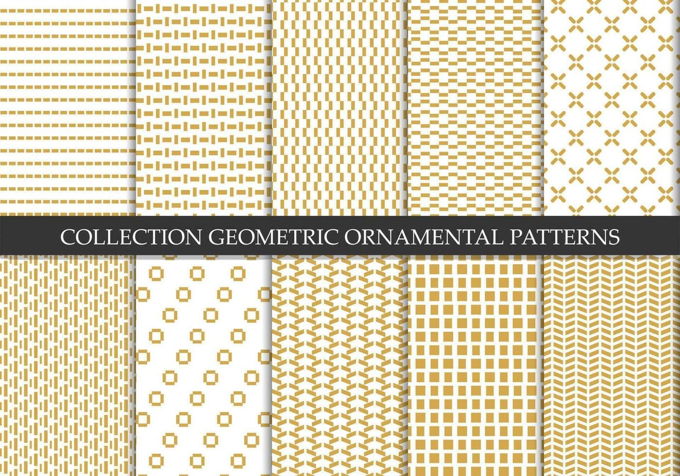 Collection of seamless ornamental elegant geometric patterns vector