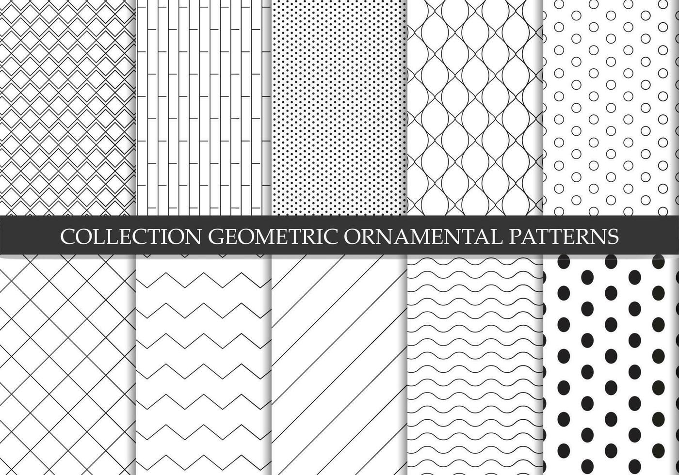 colección de repetible ornamental vector patrones. cuadrícula geométrico oriental antecedentes.