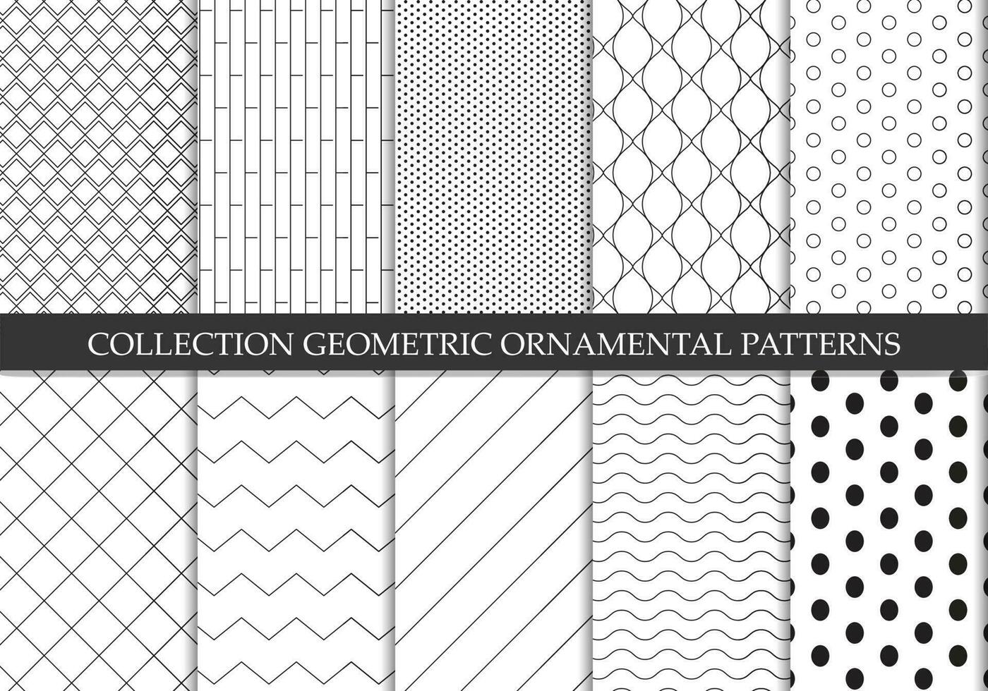 Collection of repeatable ornamental vector patterns. Grid geometric oriental backgrounds.