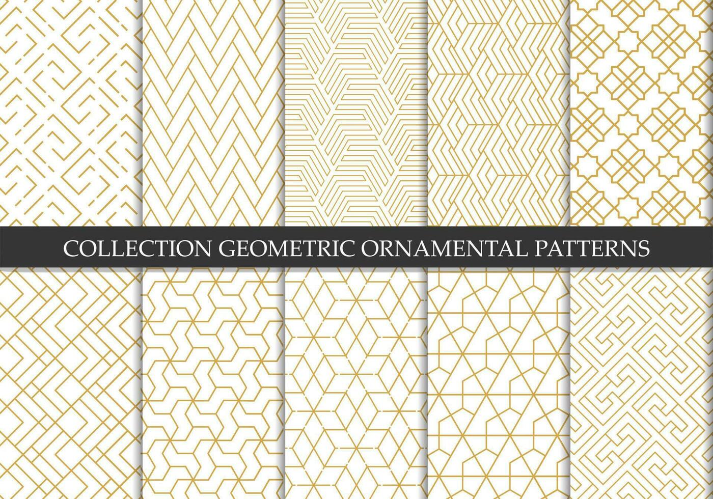 Geometric set of seamless gray and white patterns. Simpless vector graphics