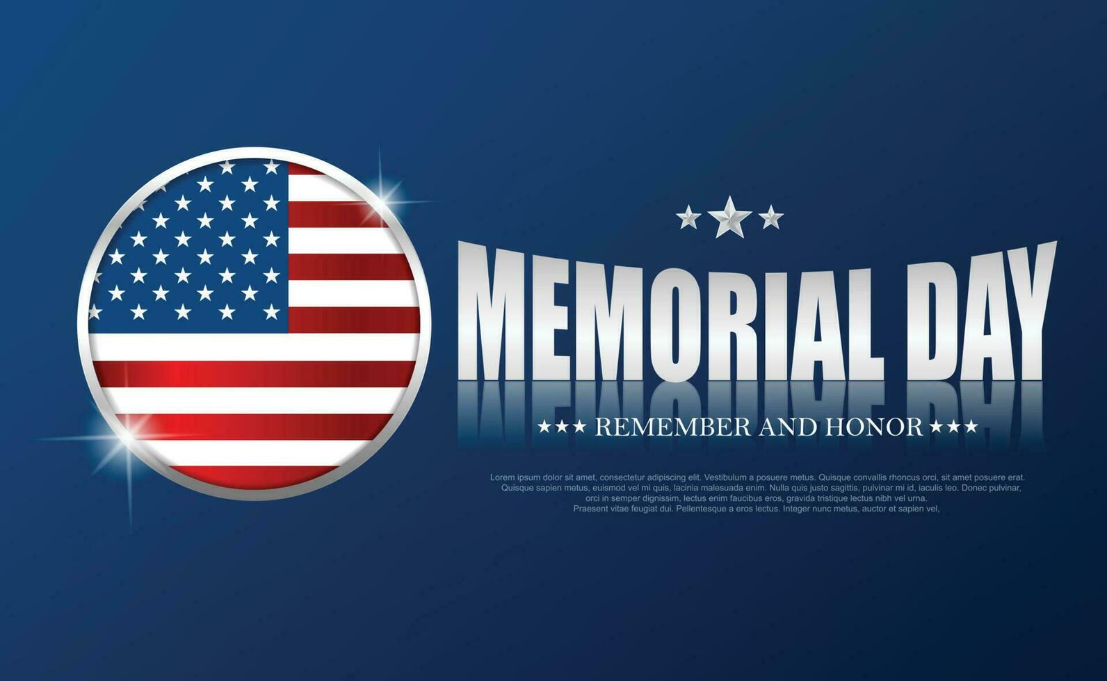 Memorial day. Remember and honor. Vector illustration