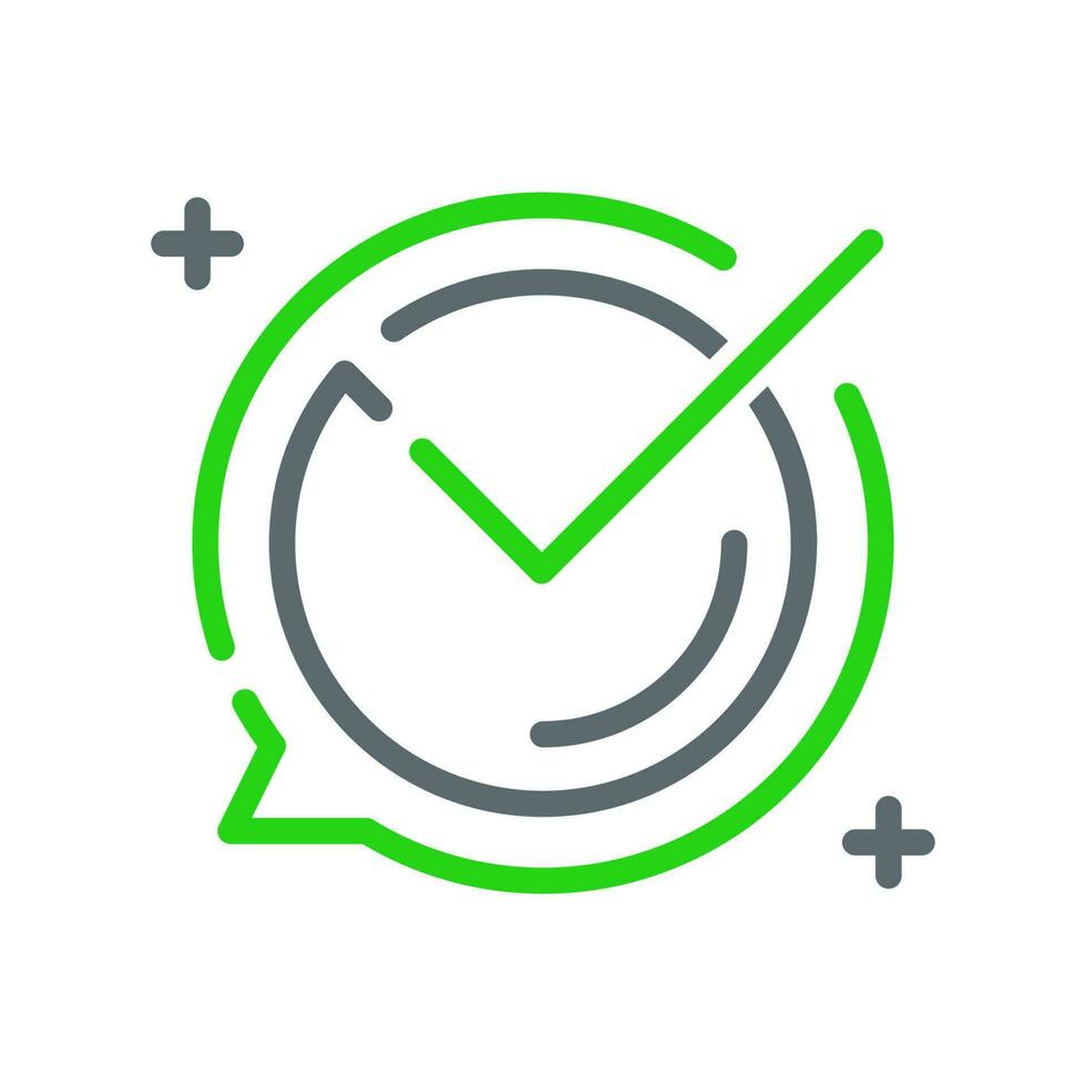 done, complete, check mark concept illustration line icon design editable vector eps10