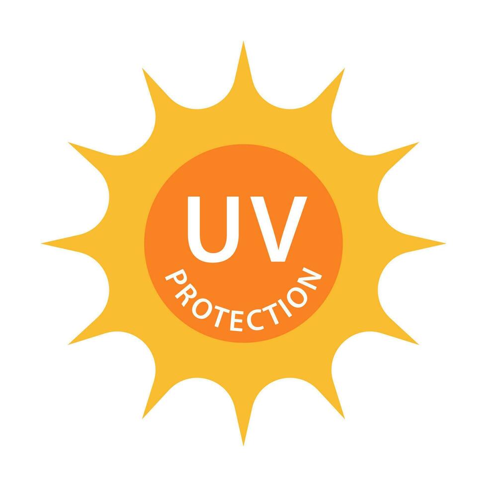 icono de protección contra la radiación uv símbolo de luz ultravioleta solar vectorial para diseño gráfico, logotipo, sitio web, redes sociales, aplicación móvil, ilustración de interfaz de usuario. vector