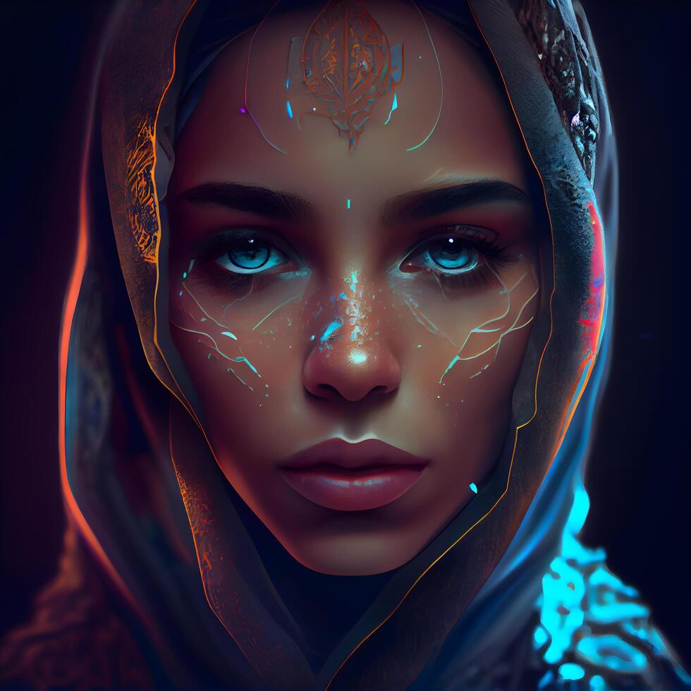 Portrait of a beautiful young woman in a hijab. Beauty, fashion., Image photo