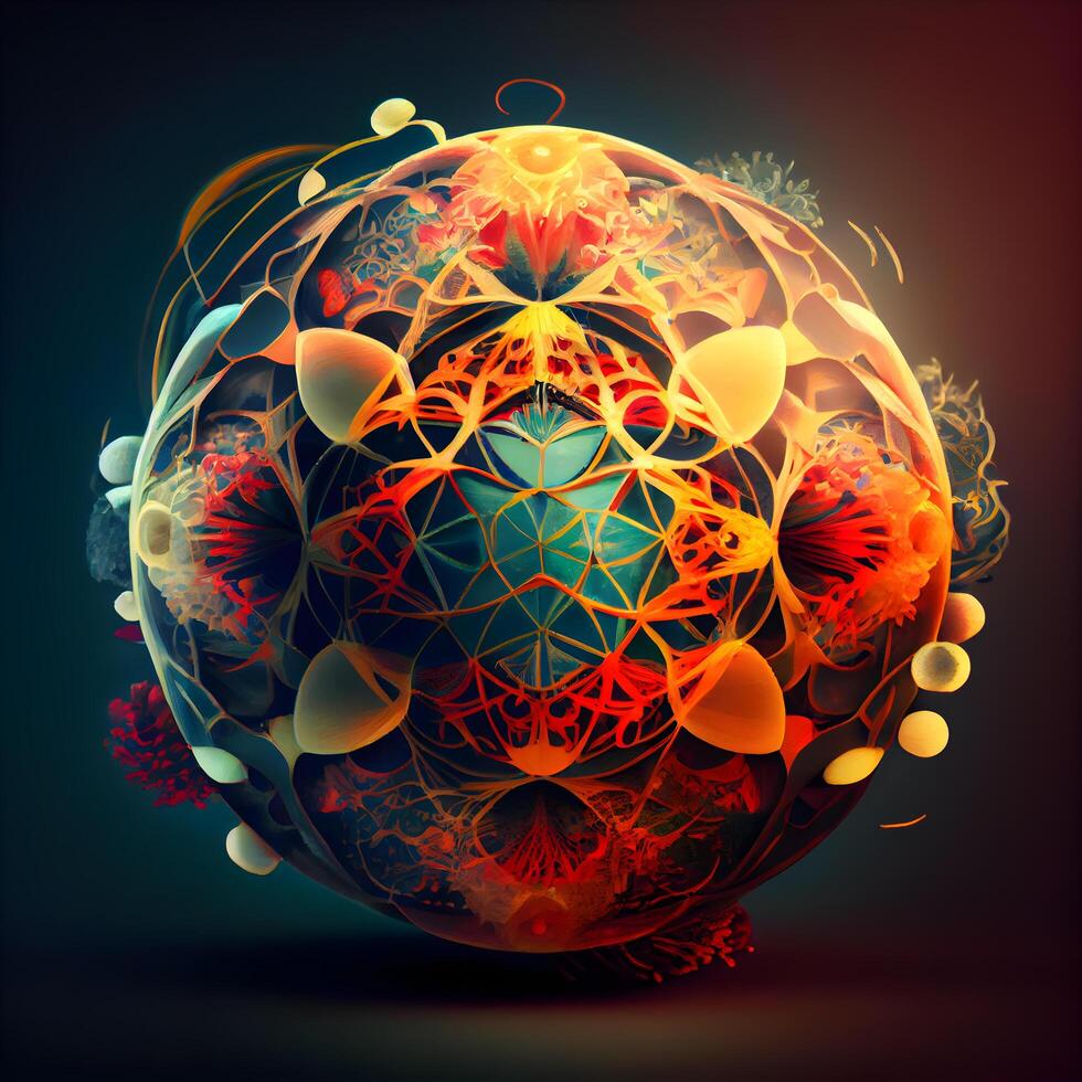 Abstract fractal background, computer generated illustration, 3D rendering., Image photo