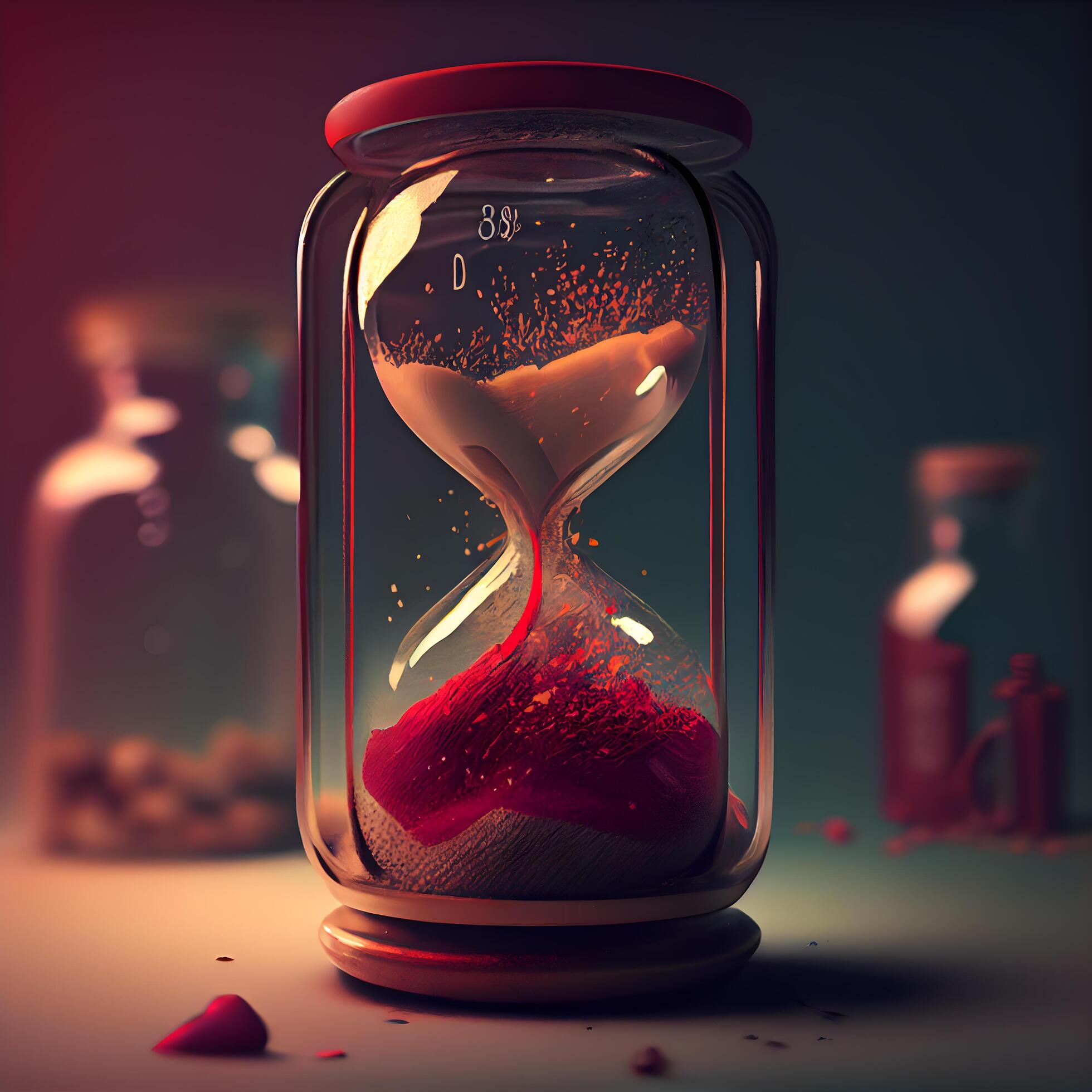 Hourglass with red sand inside. Concept of time passing. 3d rendering Image 23182238 Stock Photo at Vecteezy
