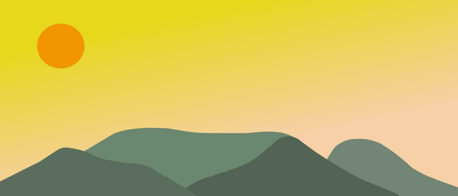 mountain and sky landscape background illustration. vector simple design.
