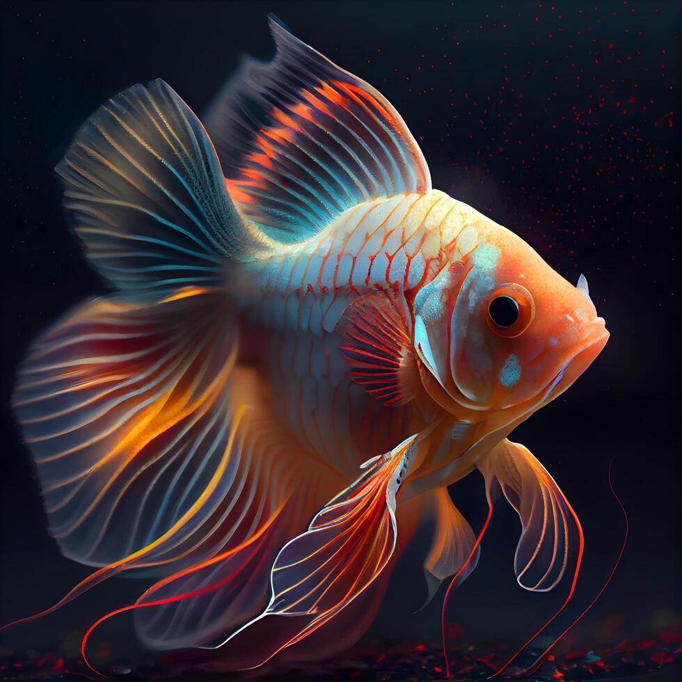 Gold fish, siamese fighting fish, betta splendens, Image photo