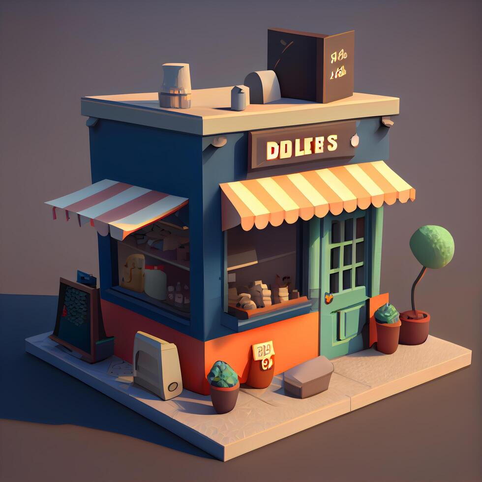 3d render of a gas station in a foggy day., Image photo