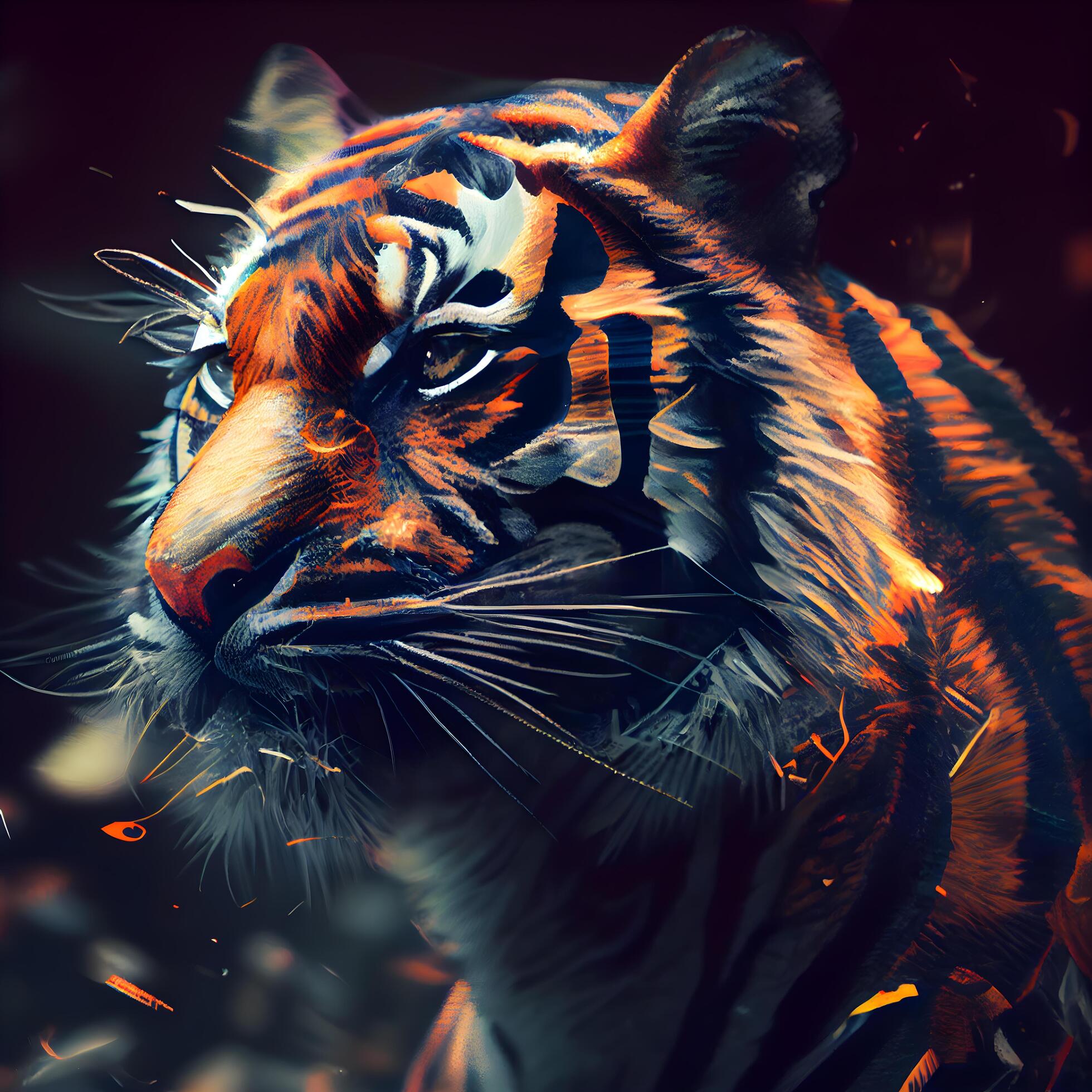 Futuristic portrait of a tiger. 3D Rendering., Ai Generative Image 23184748  Stock Photo at Vecteezy