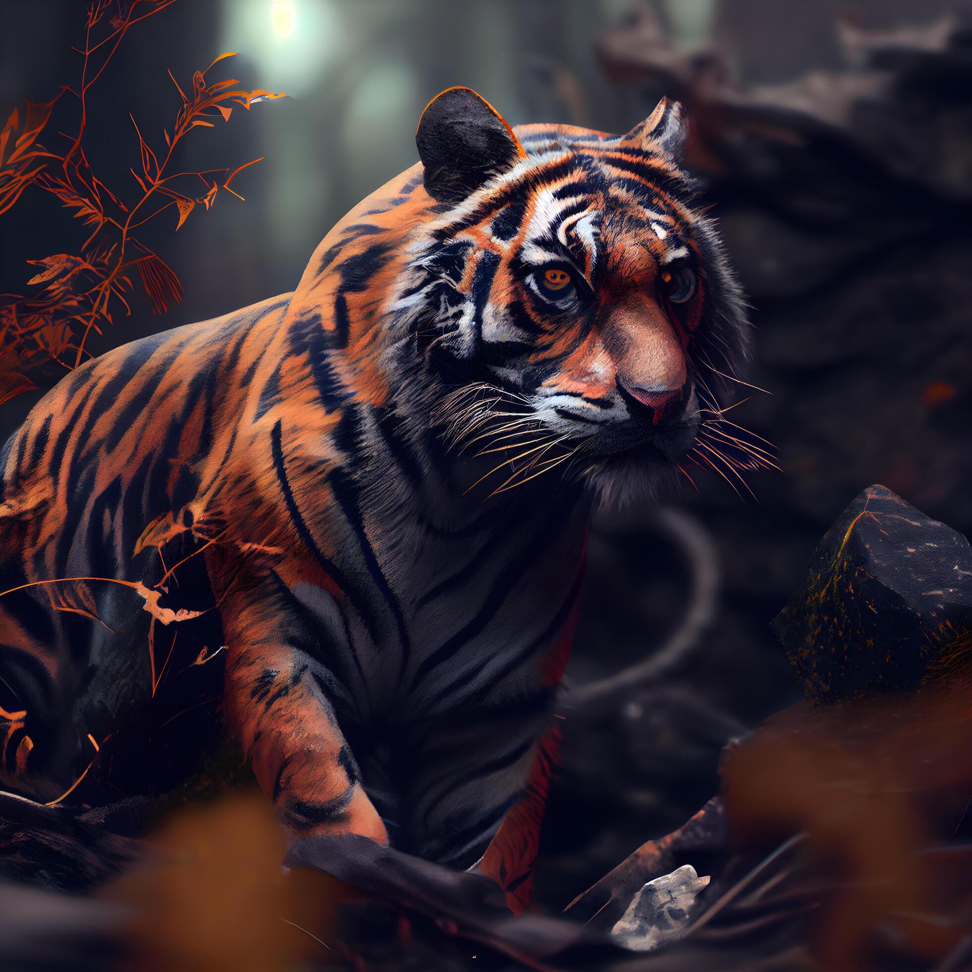 tigre dentro a água. digital pintura. 3d ilustração., ai generativo imagem  23184445 Foto de stock no Vecteezy