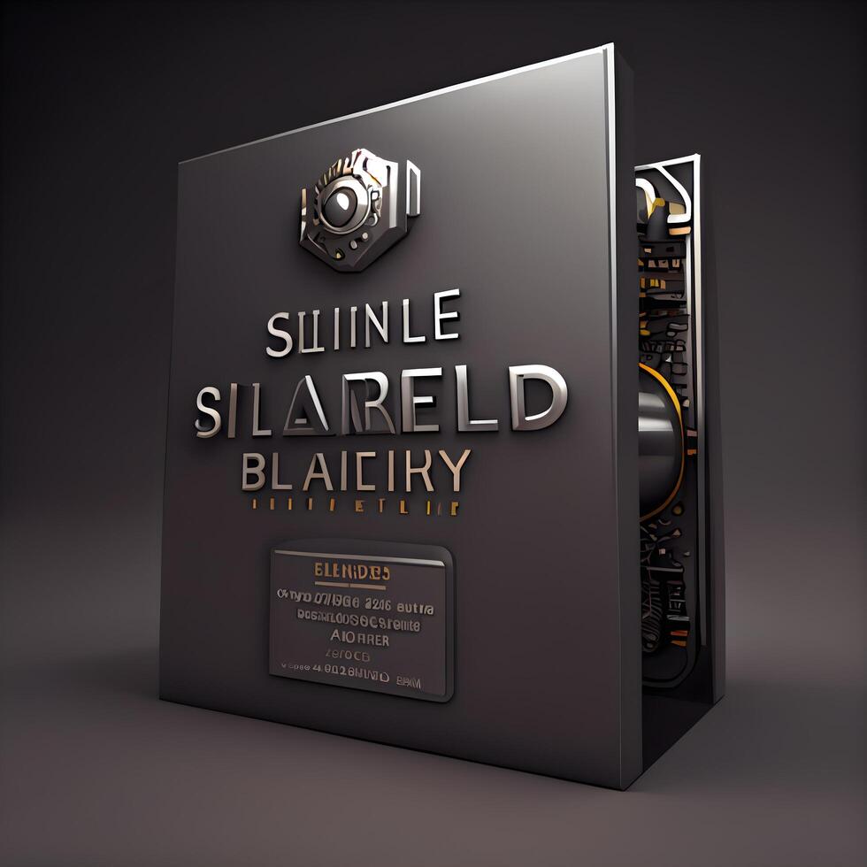 3d illustration of black box with slalom and slalom on dark background, Image photo