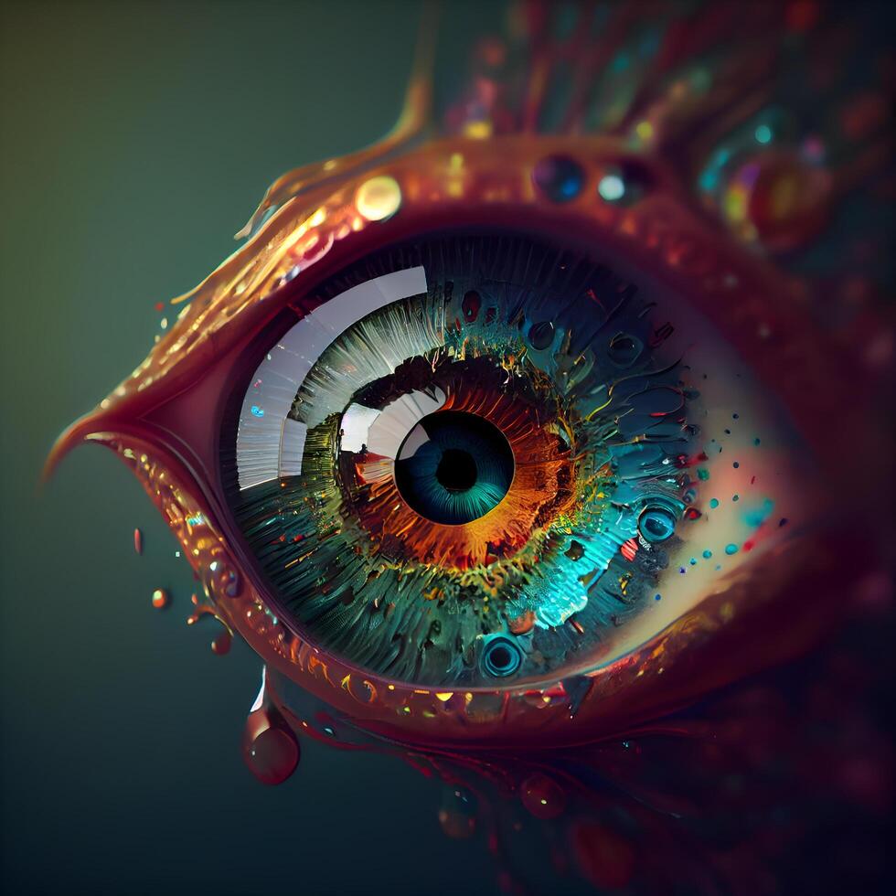 Eye with iris. 3D rendering, 3d illustration., Image photo
