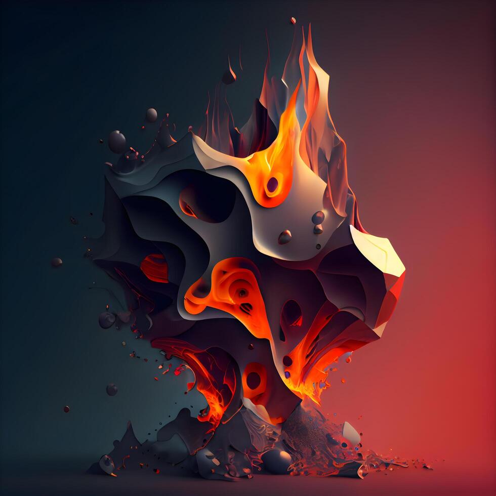 abstract background with fire and smoke. 3d illustration., Image photo