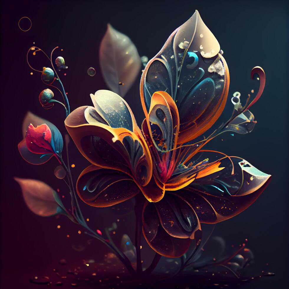 Abstract flower background. 3d illustration, 3d rendering. Computer digital drawing., Image photo