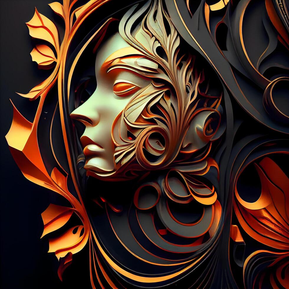 3D surreal illustration. Sacred geometry. Mysterious psychedelic relaxation pattern. Fractal abstract texture. Digital artwork graphic astrology magic, Image photo