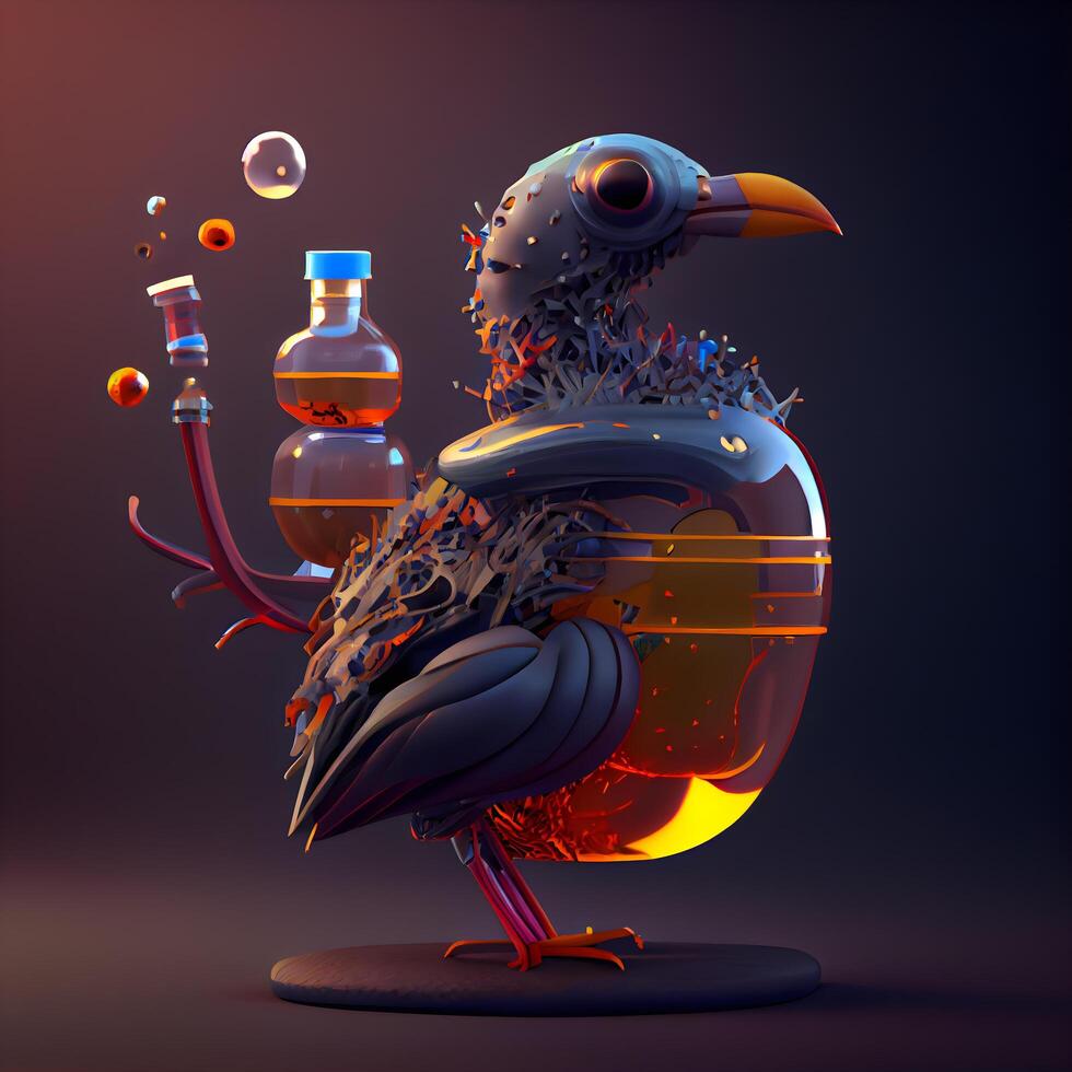 bacterias en un vaso frasco. 3d prestar. ilustración., ai generativo imagen foto