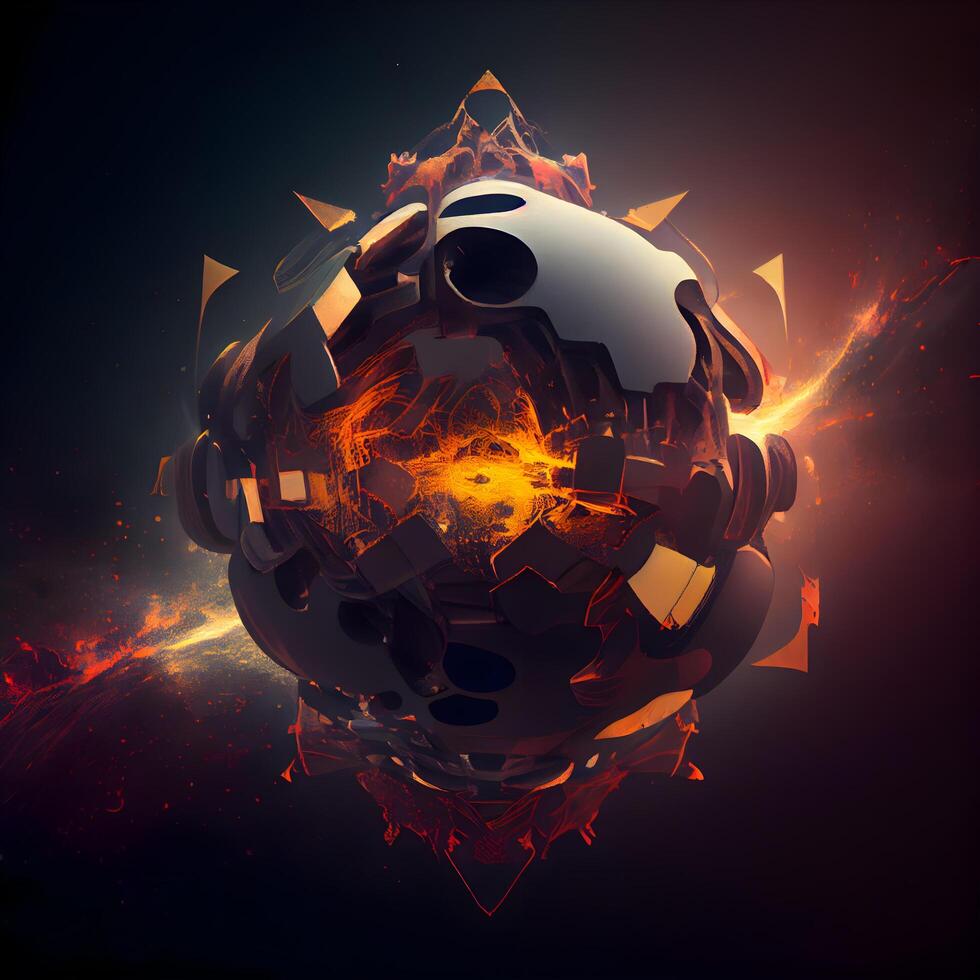 3d illustration of abstract geometric composition,digital artwork for creative graphic design, Image photo