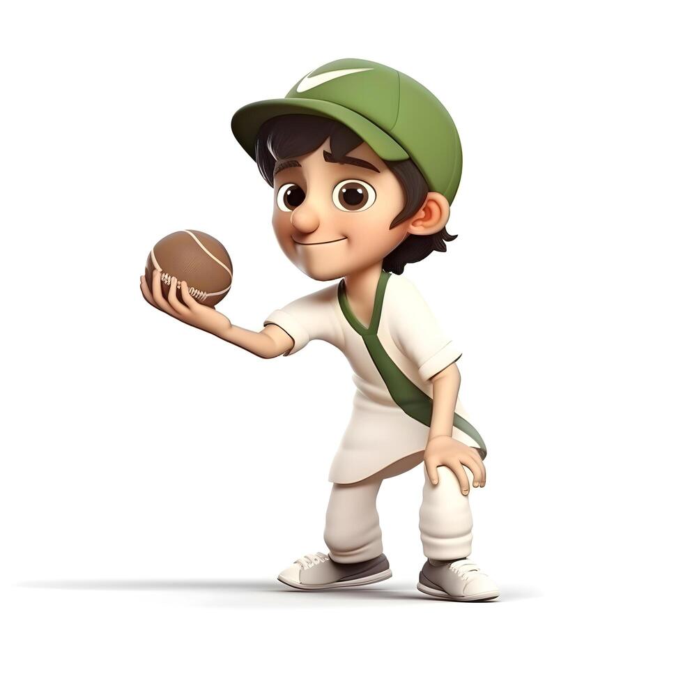 illustration of Cartoon Indian boy isolated on white background with clipping path, Image photo