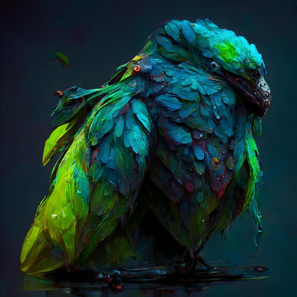 Colorful parrot sitting on a dark background. Animal portrait., Image photo