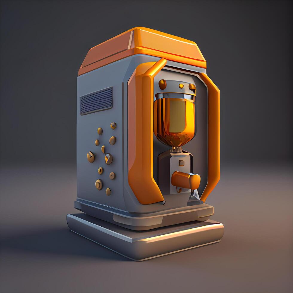 Coffee machine. 3d render. Computer digital drawing., Image photo