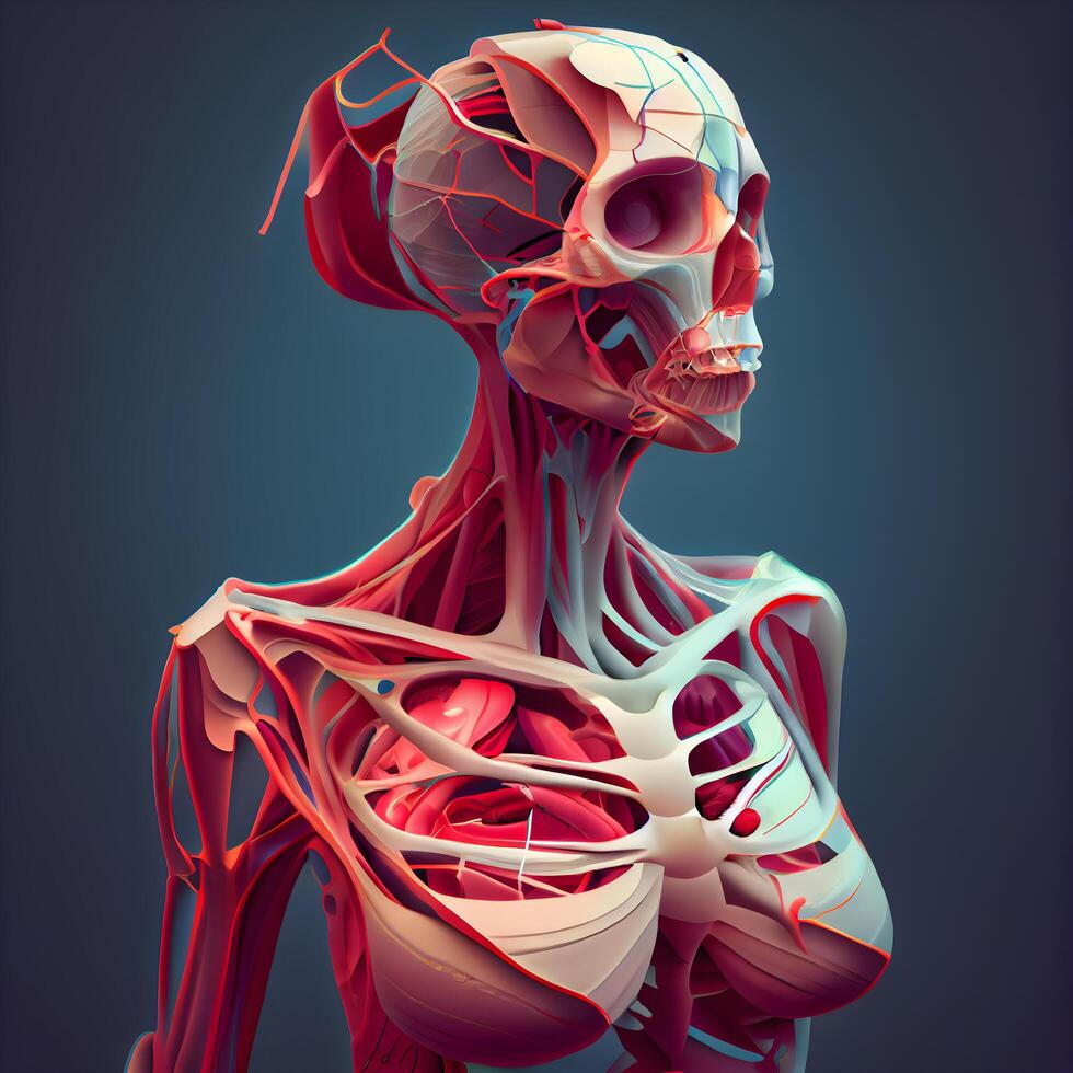 humano anatomía - linfa nodos. 3d ilustración, ai generativo imagen foto