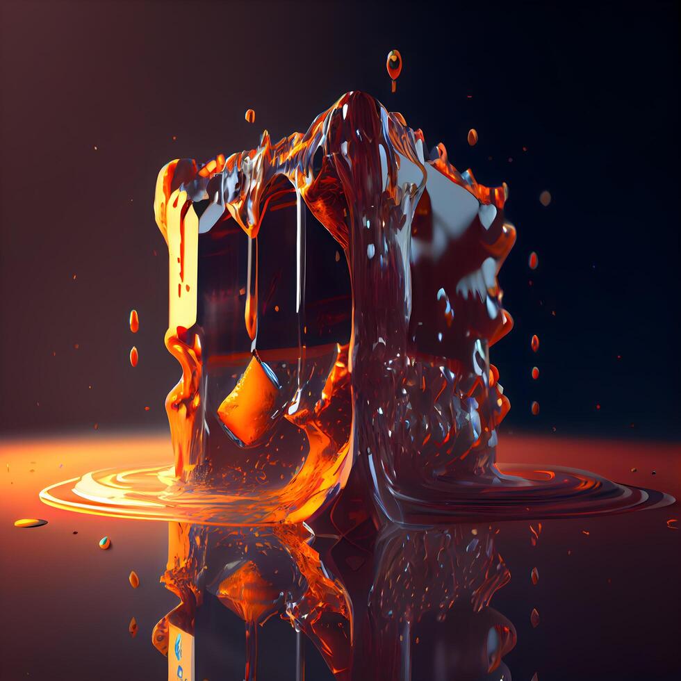 Falling drops of water. Splash effect after collision a falling drops with water Surface, Image photo