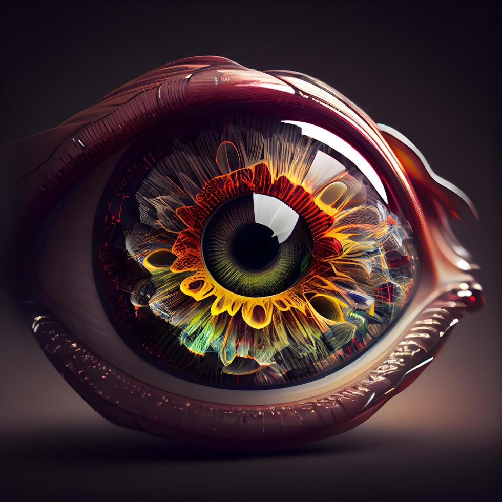 Eye of God. 3D surreal illustration. Sacred geometry. Mysterious psychedelic relaxation pattern. Fractal abstract texture. Digital artwork graphic astrology magic, Image photo