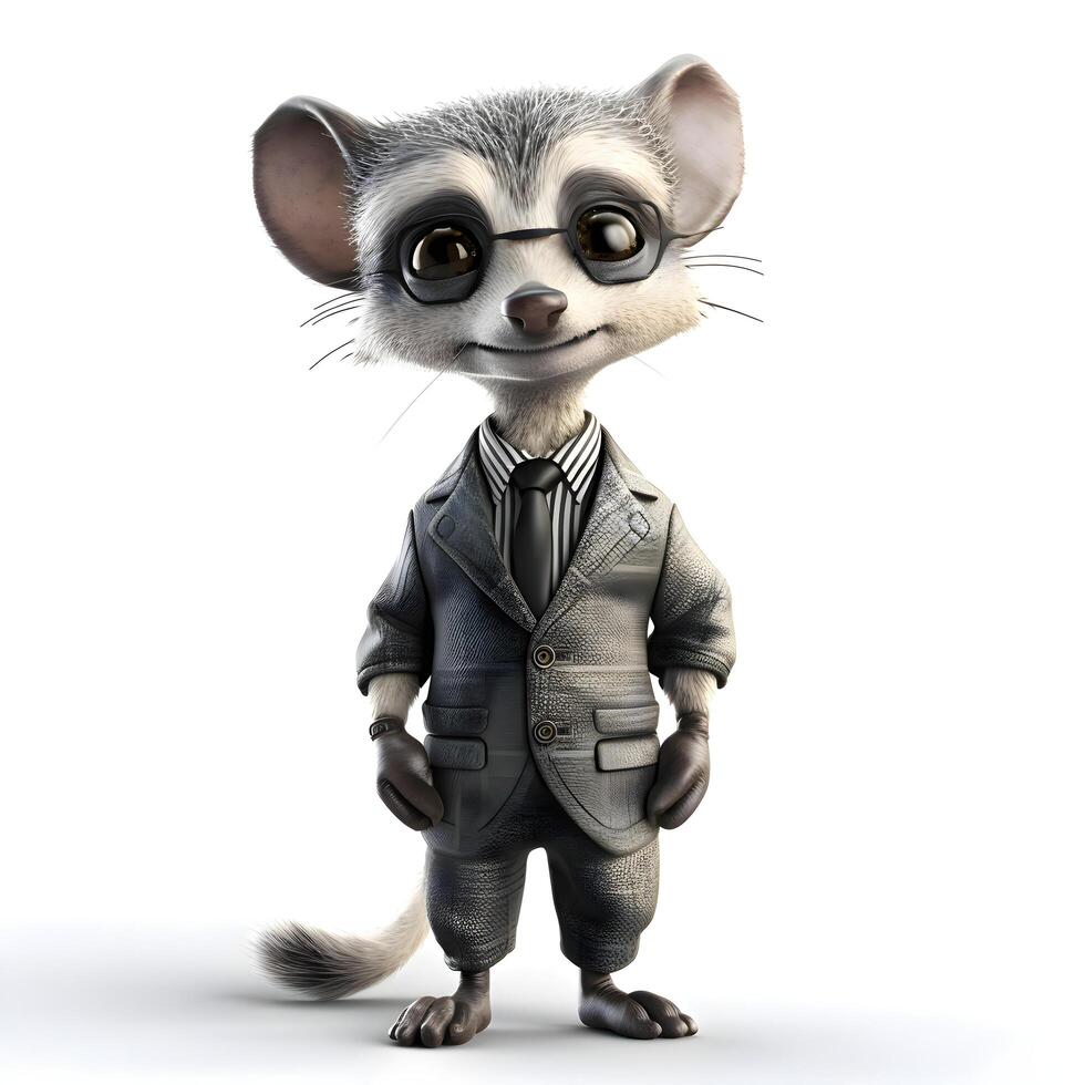 Funny hedgehog in a business suit and glasses on a white background, Image photo