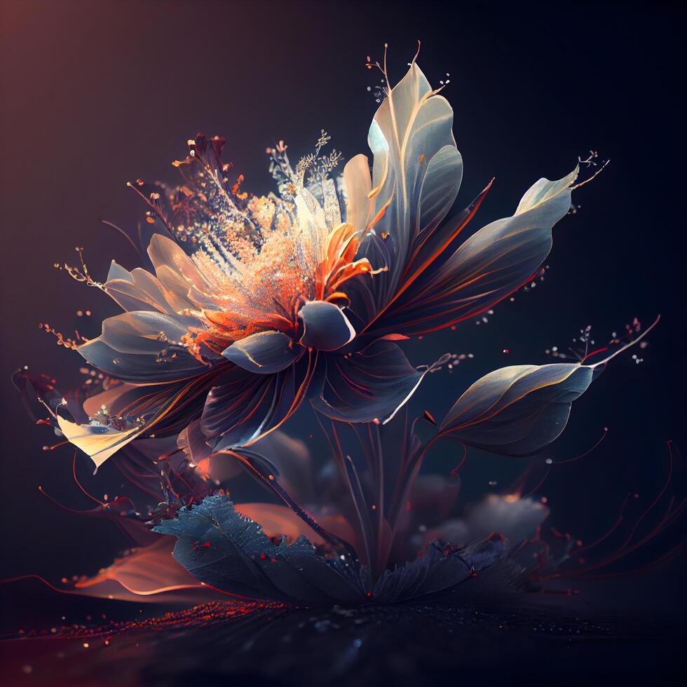 Abstract fractal flower, digital artwork for creative graphic design. Computer generated graphics., Image photo