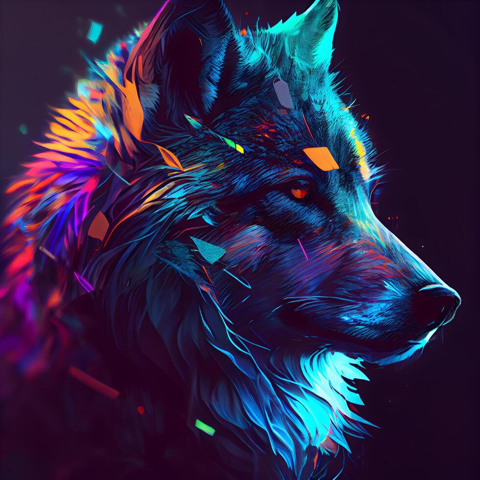 Neon Wolf Stock Photos, Images and Backgrounds for Free Download