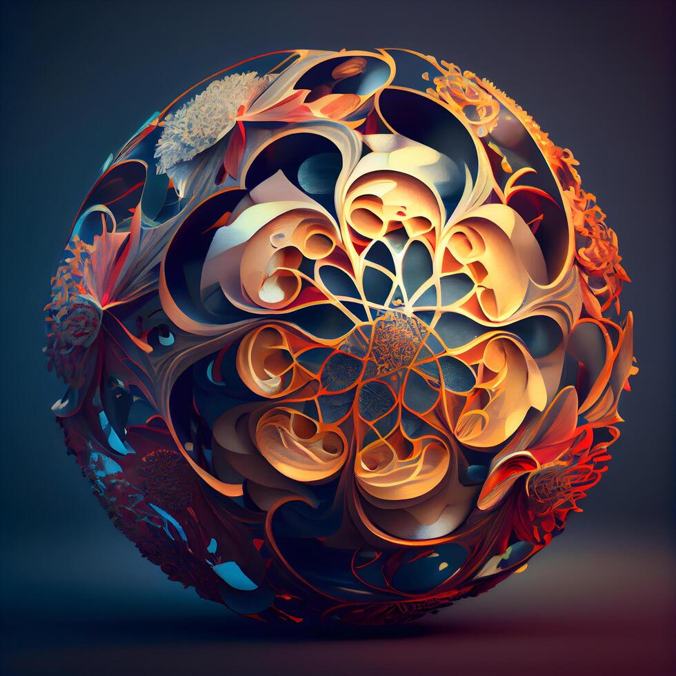 3d ilustración de resumen fractal para creativo diseño, Arte y entretenimiento, ai generativo imagen foto