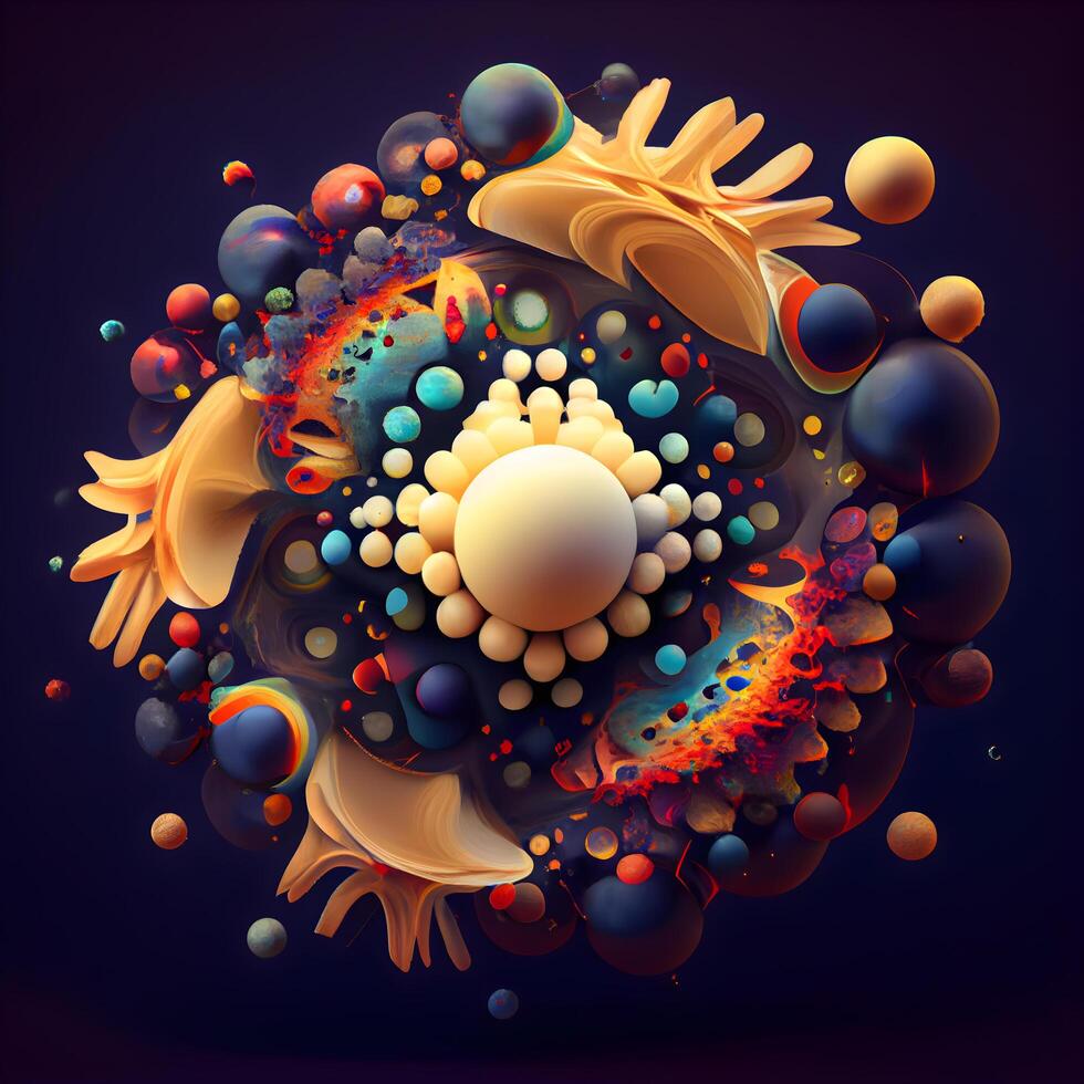 Abstract colorful background with circles and spheres. illustration. Eps 10, Image photo