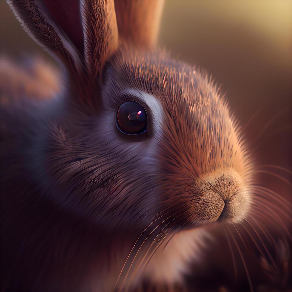 Rabbit close up on a background of green grass. Easter Bunny, Image photo