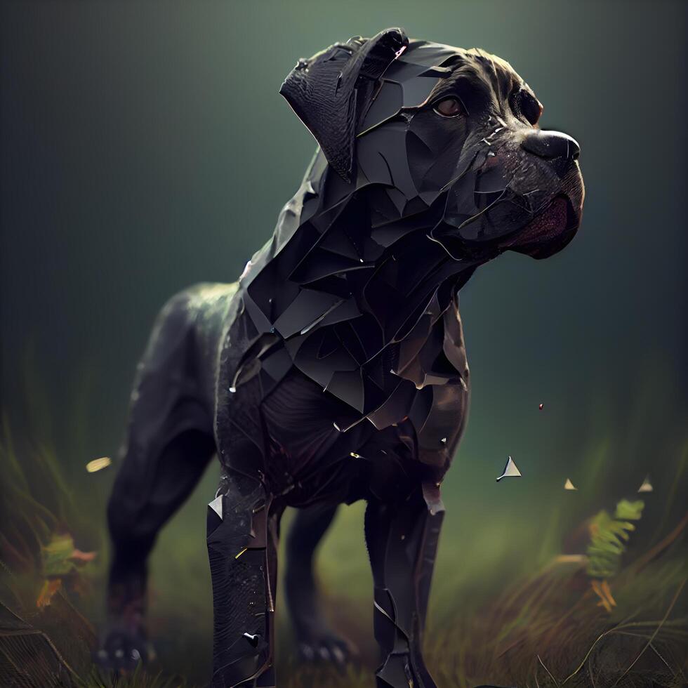 Cane Corso dog in low poly style. 3d rendering, Image photo