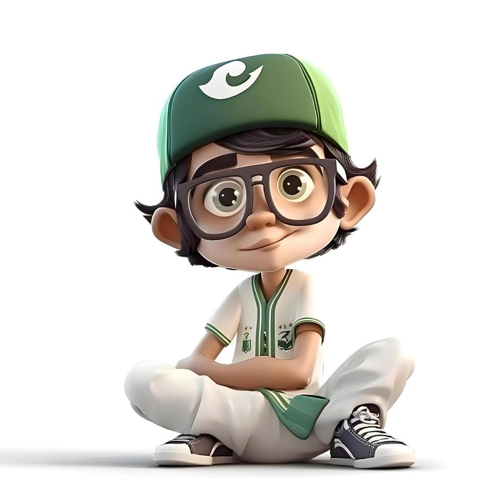 3D Render of a Little Indian Boy on white background with clipping path, Image photo