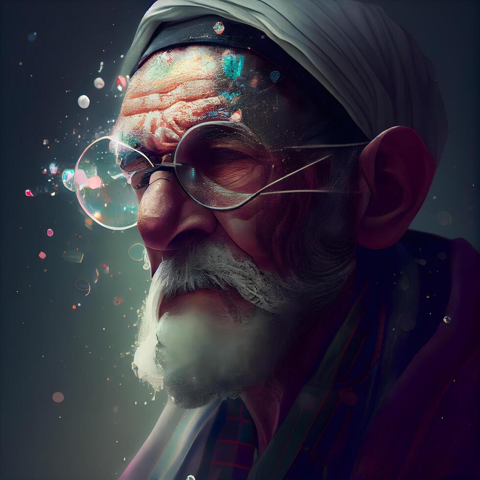 Portrait of an old man with a beard and mustache. Portrait of an old man., Image photo