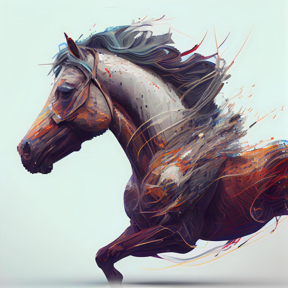 Horse with abstract paint. illustration. Can be used as a background, Image photo