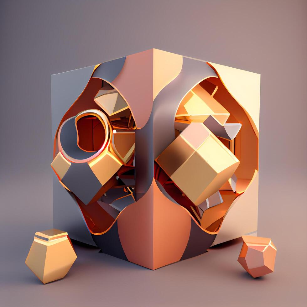 Abstract geometric background. 3d render illustration, 3d render., Image photo