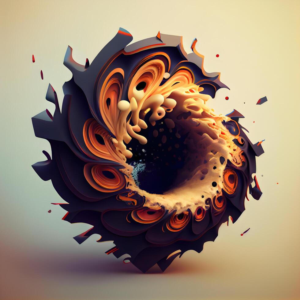 Abstract 3d rendering of explosion background. Futuristic shape design., Image photo