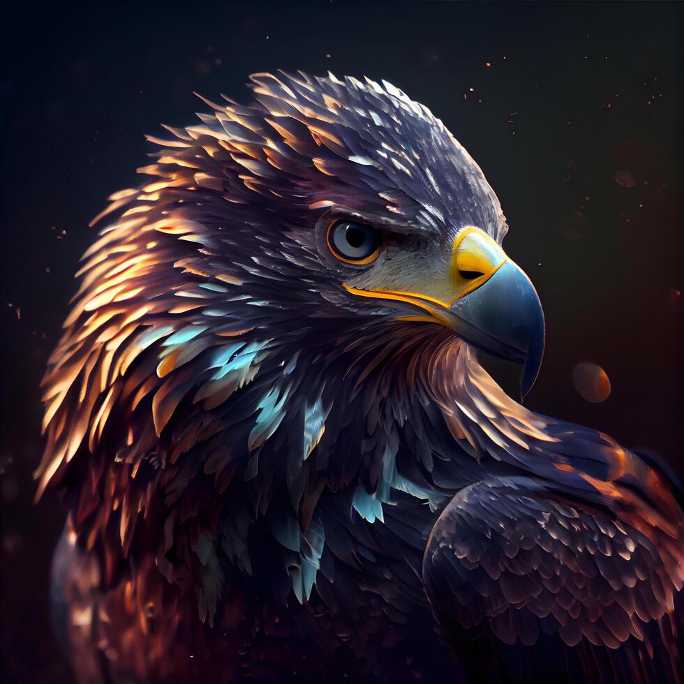 eagle portrait. 3d illustration of a bird of prey. photo